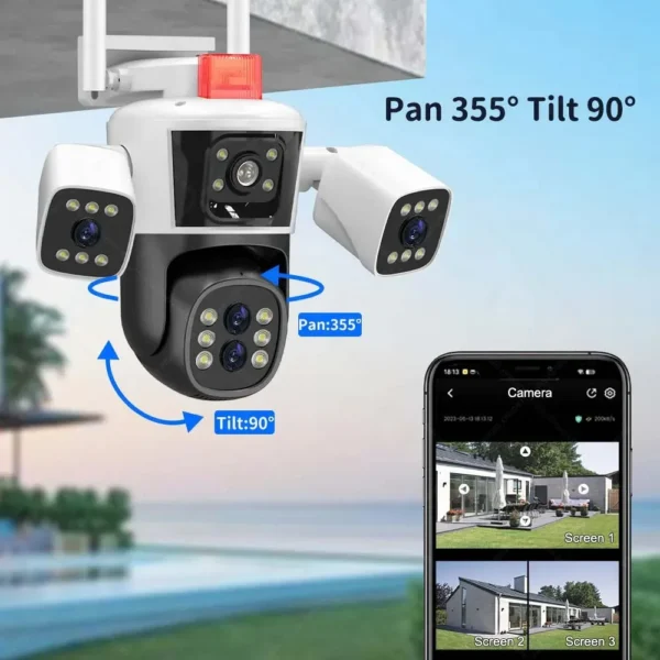 Cámara de Seguridad Panorámica TriView 360°