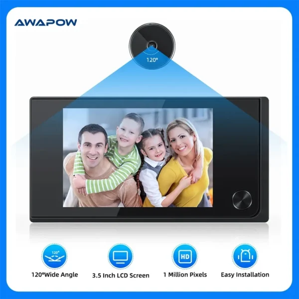 Mirilla Digital AWAPOW con Cámara y Pantalla LCD - Imagen 2